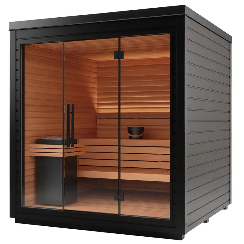 Mira L Outdoor Cabin by Auroom - Black Thermo-Spruce