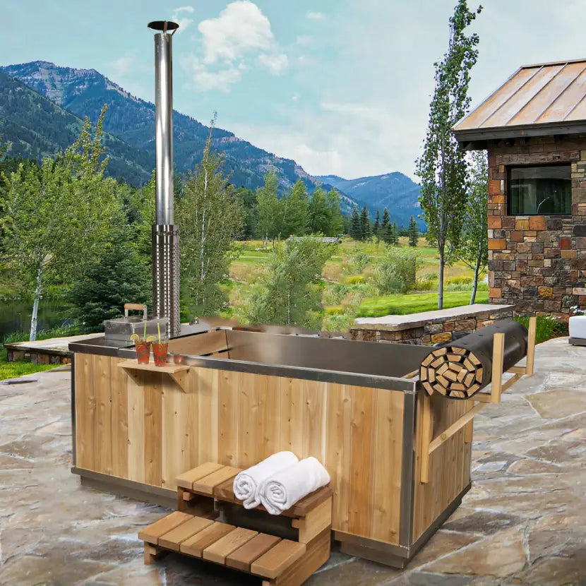 The Starlight Hot Tub Kit - up to 2 people - Wood Fired - White Cedar