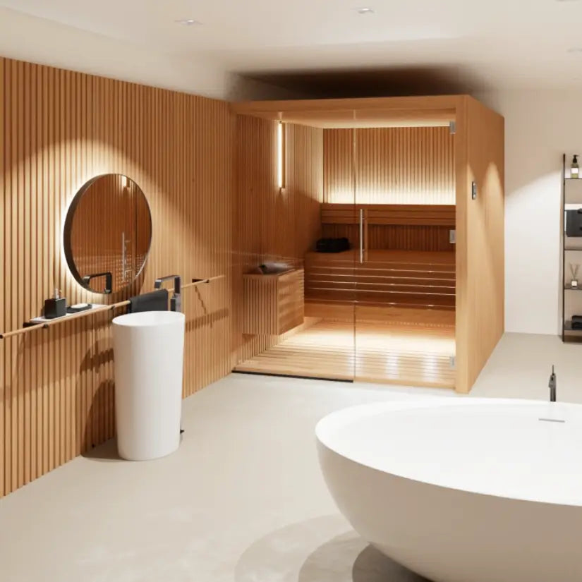 Libera Glass Indoor Sauna by Auroom
