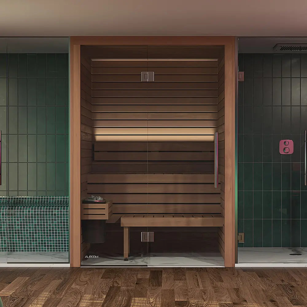 Cala Glass Indoor Sauna by Auroom
