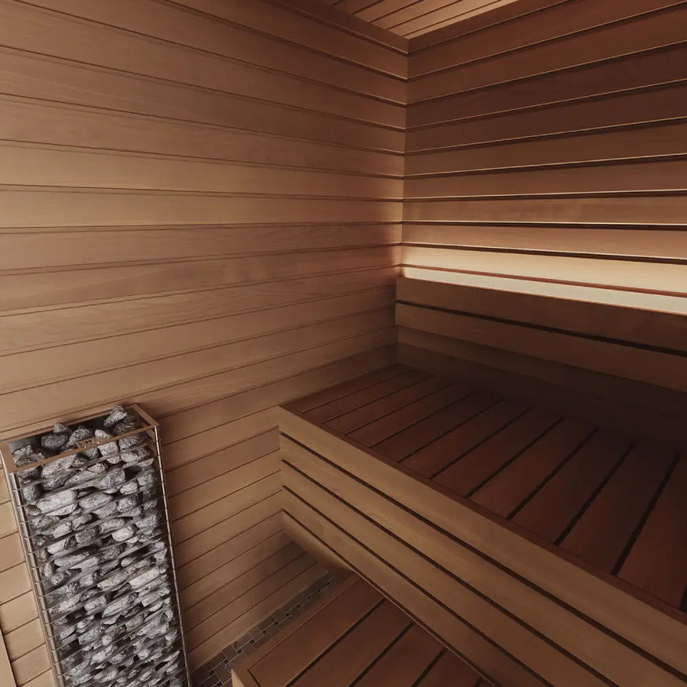 Cala Glass Indoor Sauna by Auroom