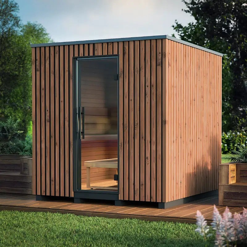 Garda Outdoor Cabin Sauna by Auroom - Choice of Thermo-Pine Finish