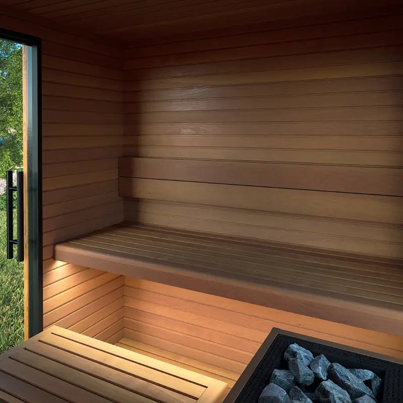 Garda Outdoor Cabin Sauna by Auroom - Choice of Thermo-Pine Finish