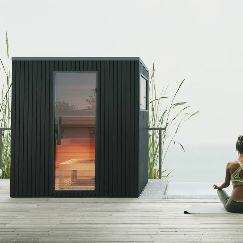 Garda Outdoor Cabin Sauna by Auroom - Choice of Thermo-Pine Finish