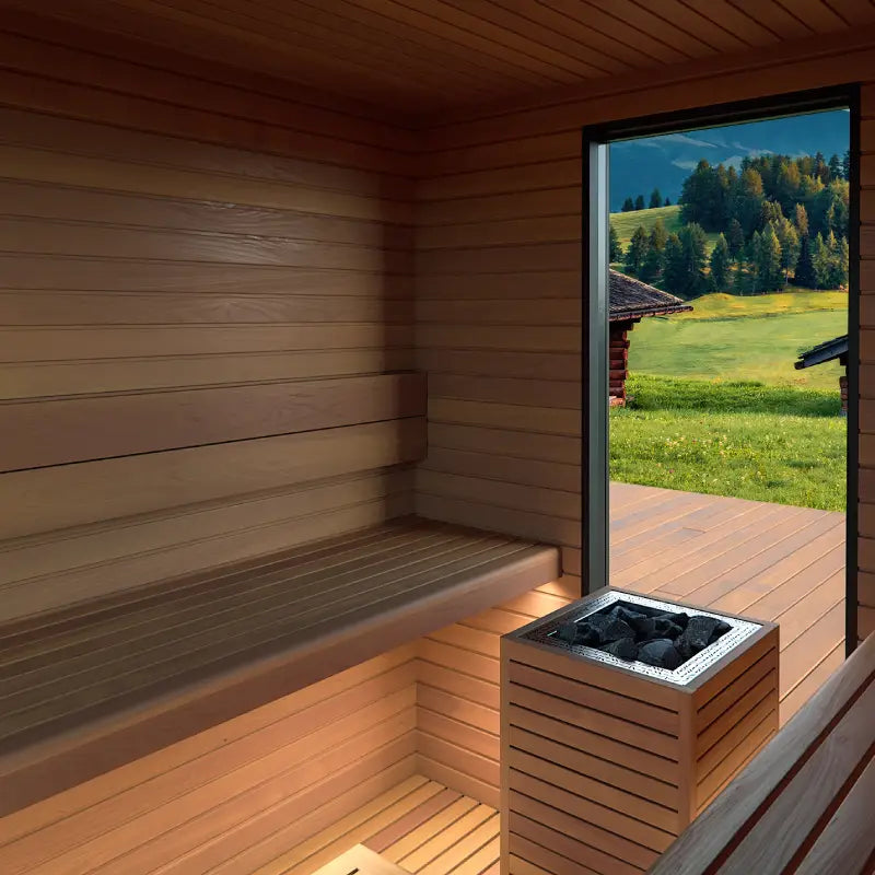 Garda Outdoor Cabin Sauna by Auroom - Choice of Thermo-Pine Finish