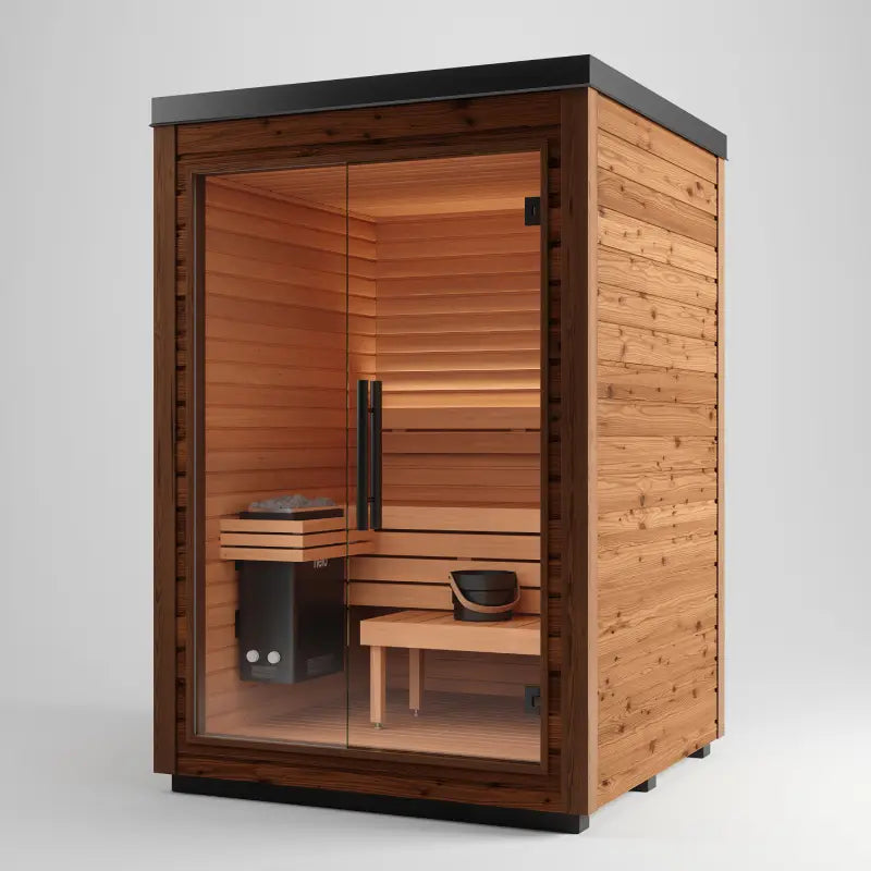 
            Mira S Outdoor Cabin Sauna by Auroom - Choice of Thermo-Spruce Finish