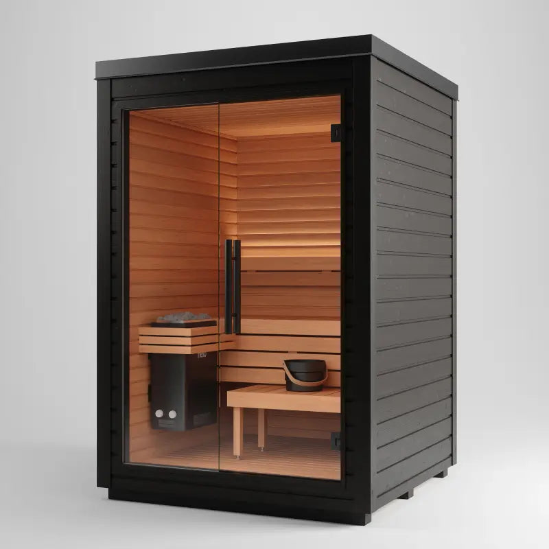 
            Mira S Outdoor Cabin Sauna by Auroom - Choice of Thermo-Spruce Finish