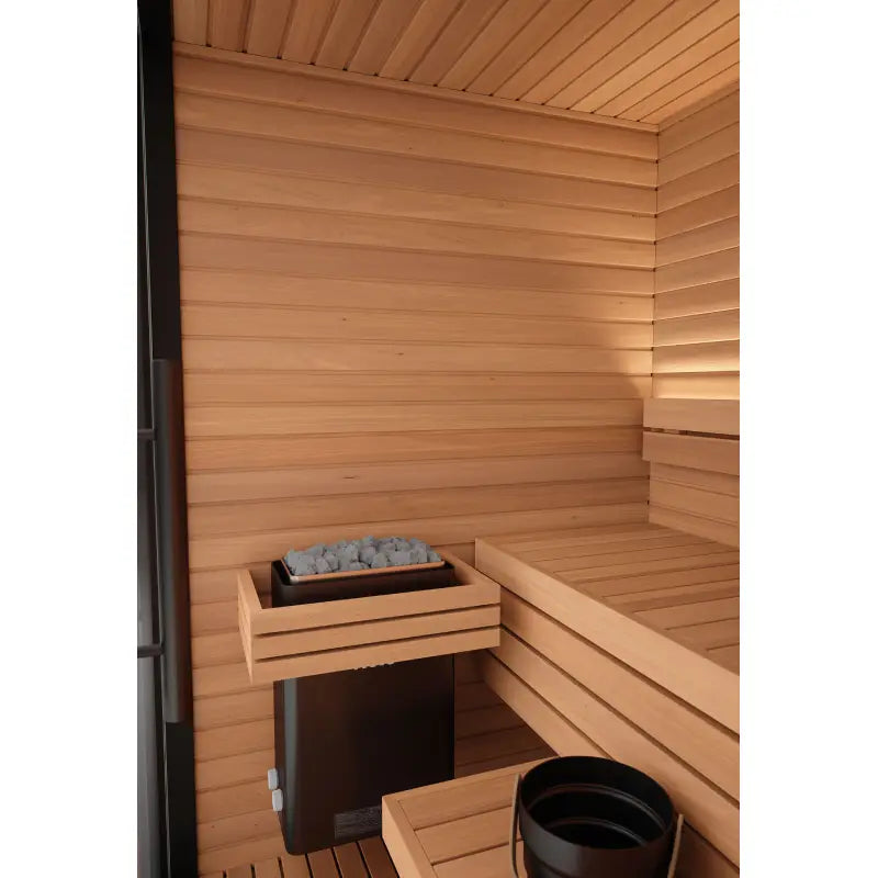 
            Mira S Outdoor Cabin Sauna by Auroom - Choice of Thermo-Spruce Finish