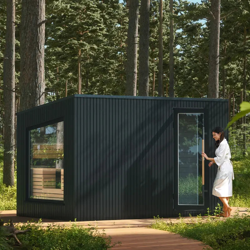 
            Terra Medium Outdoor Sauna by Auroom - Choice of Thermo-Pine Finish