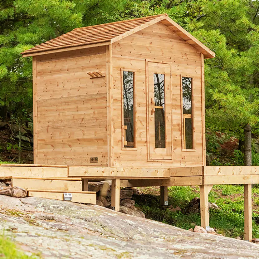 Knotty Cedar Cabin Outdoor Sauna