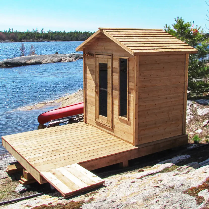 Knotty Cedar Cabin Outdoor Sauna