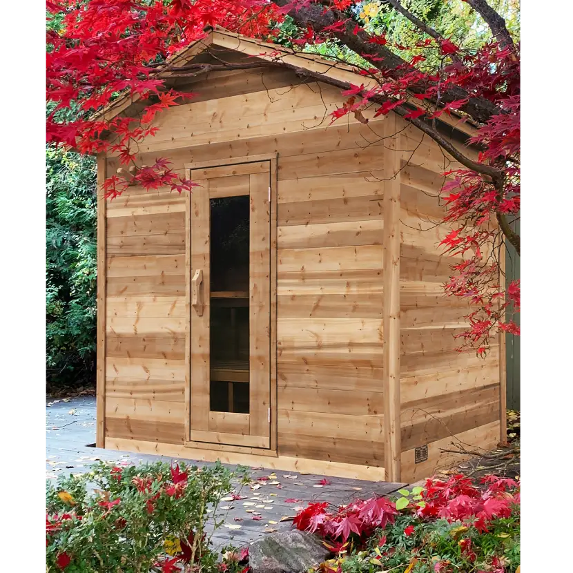 Knotty Cedar Cabin Outdoor Sauna