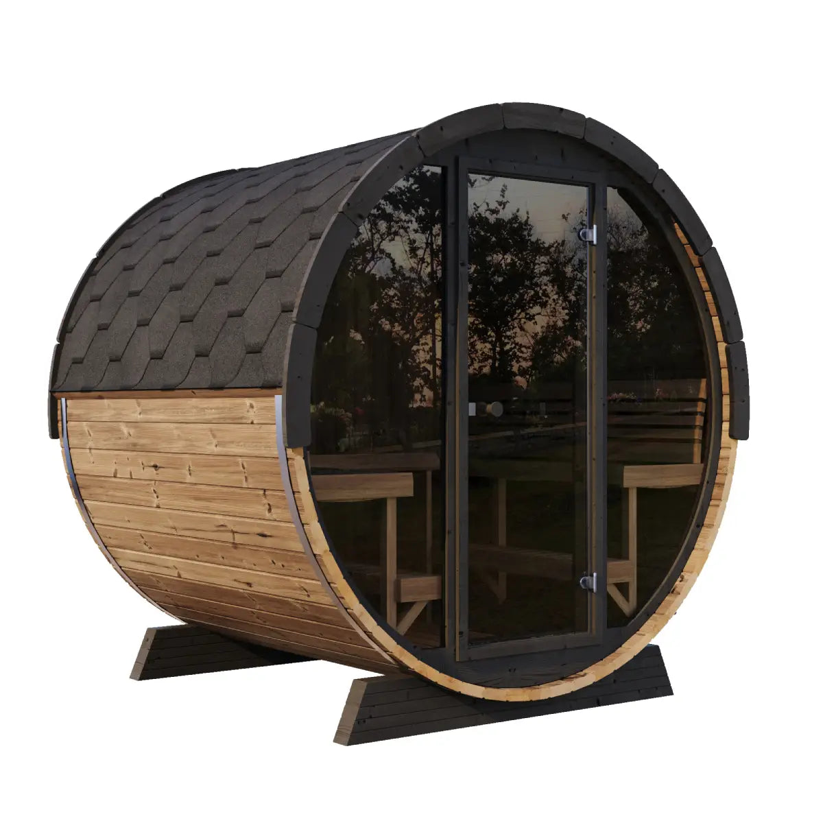 ERGO ELEGANCE EE8G Barrel Sauna - Luxury Outdoor Sauna for 2–6 - by SaunaLife