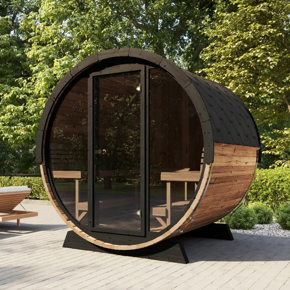 ERGO ELEGANCE EE8G Barrel Sauna - Luxury Outdoor Sauna for 2–6 - by SaunaLife