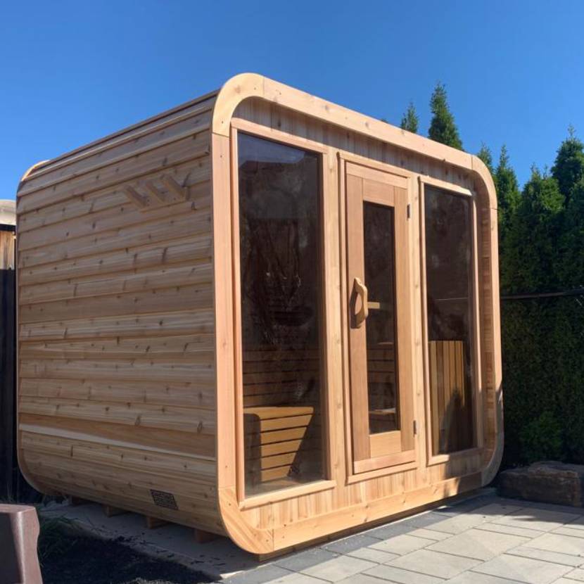Knotty Cedar Luna Outdoor Sauna