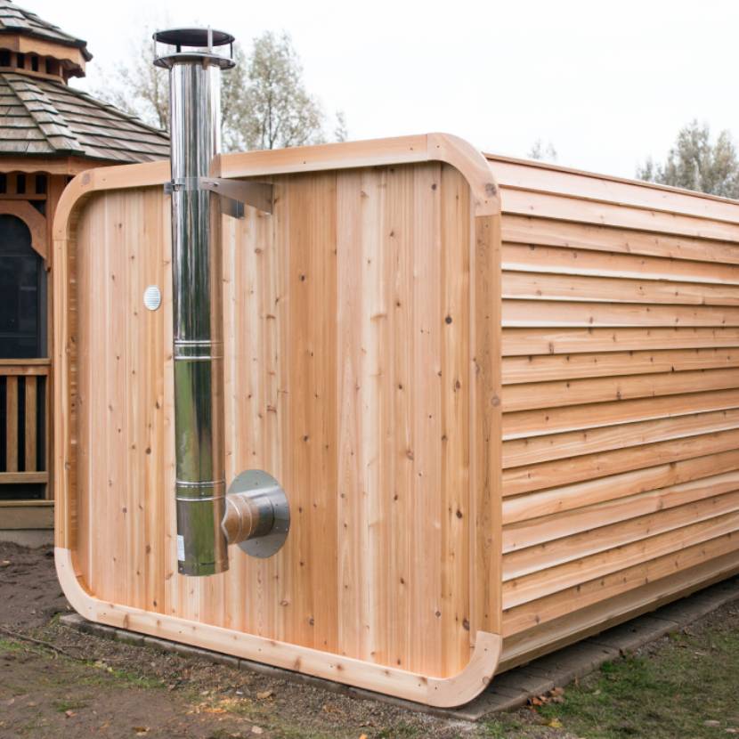 Knotty Cedar Luna Outdoor Sauna
