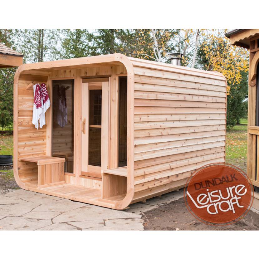 Knotty Cedar Luna Outdoor Sauna