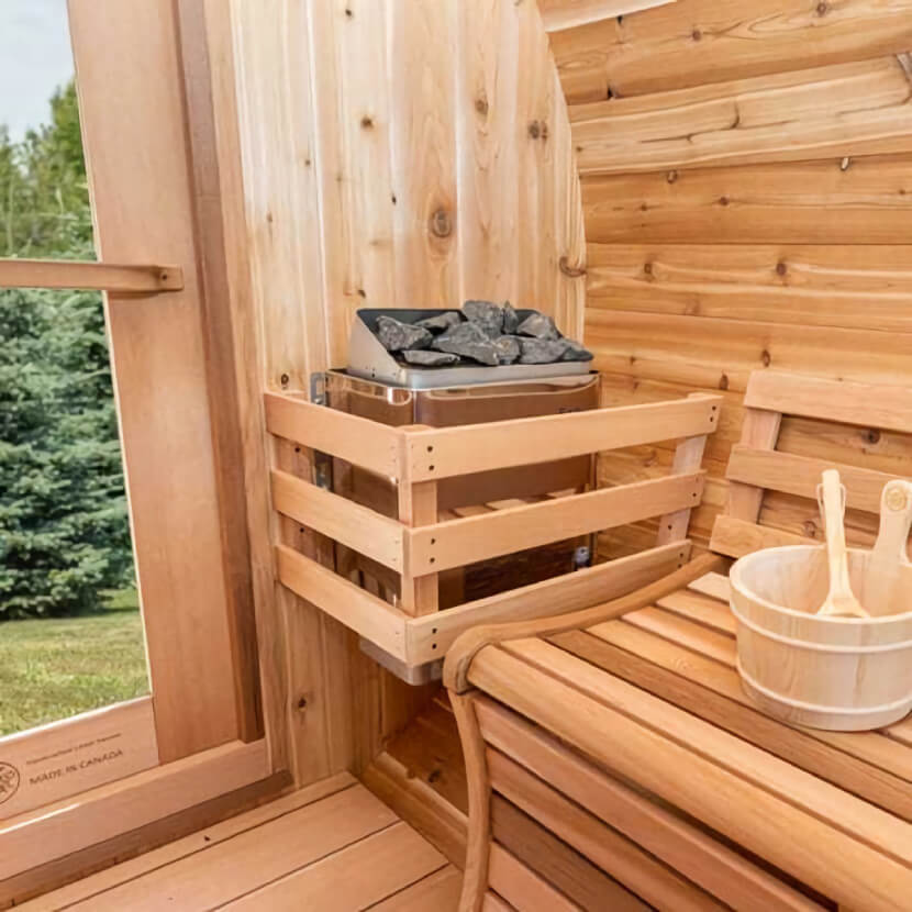 Knotty Cedar Panoramic Outdoor Sauna
