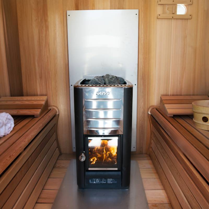 Barrel Sauna with Half Moon Front Windows